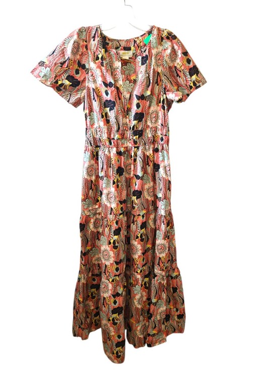 Anthropologie Dresses & Skirts - Maeve by Anthropologie Floral Tropical Midi Dress Women's Small Pink Boho Tiered